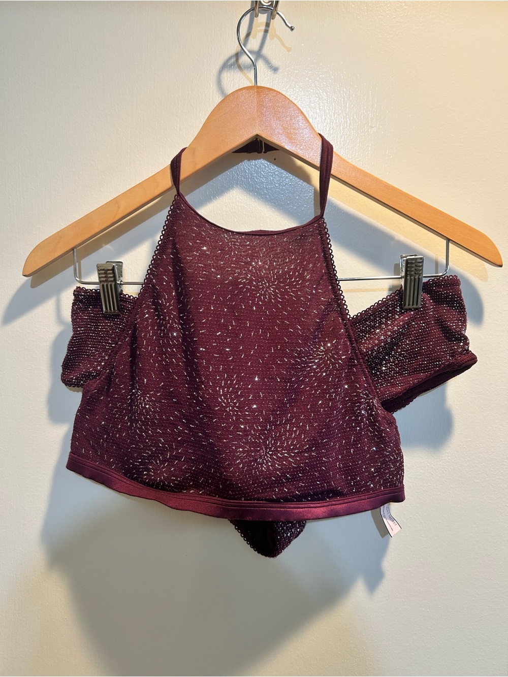 Victoria's Secret Plum Metallic Cropped Camisole and matching bottoms